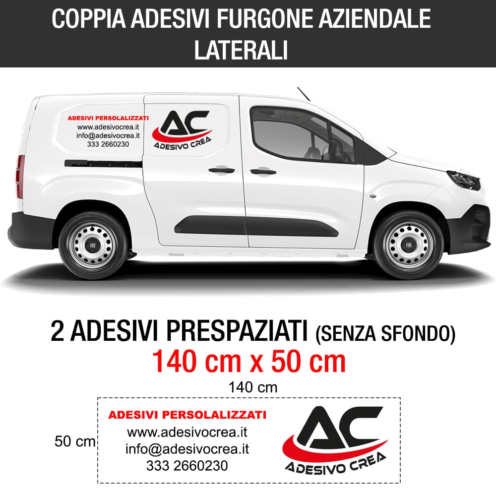 Adesivi Crea - Adesivi Mezzi Aziendali: Coppia Adesivi Auto Aziendale -  Laterale
